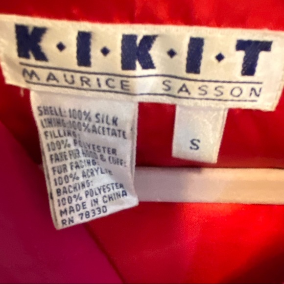 Vintage KiKit Pink& Red Silk Quilted Hooded Jacket - Picture 6 of 13